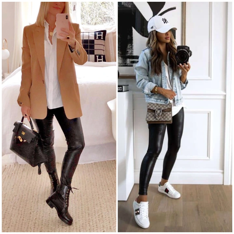 How to wear leather leggings with a jacket - Girl Outfits