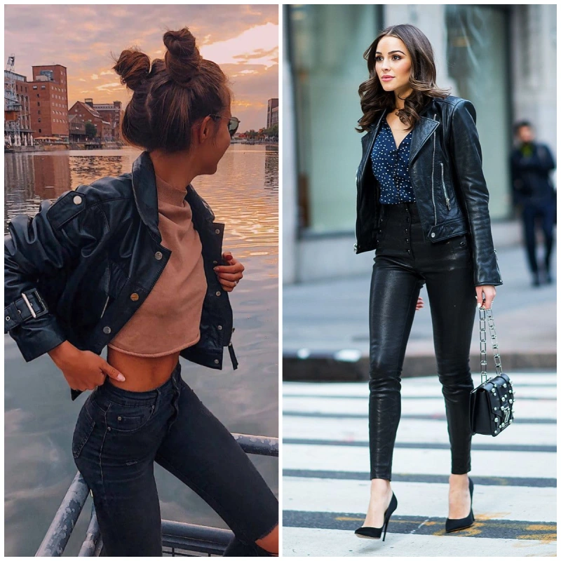 How to wear leather leggings with a jacket - Girl Outfits